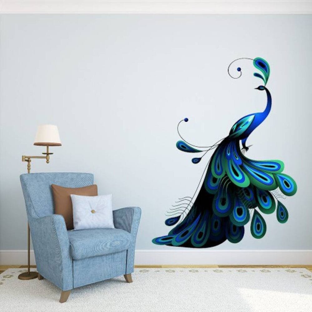 peacock wall sticker